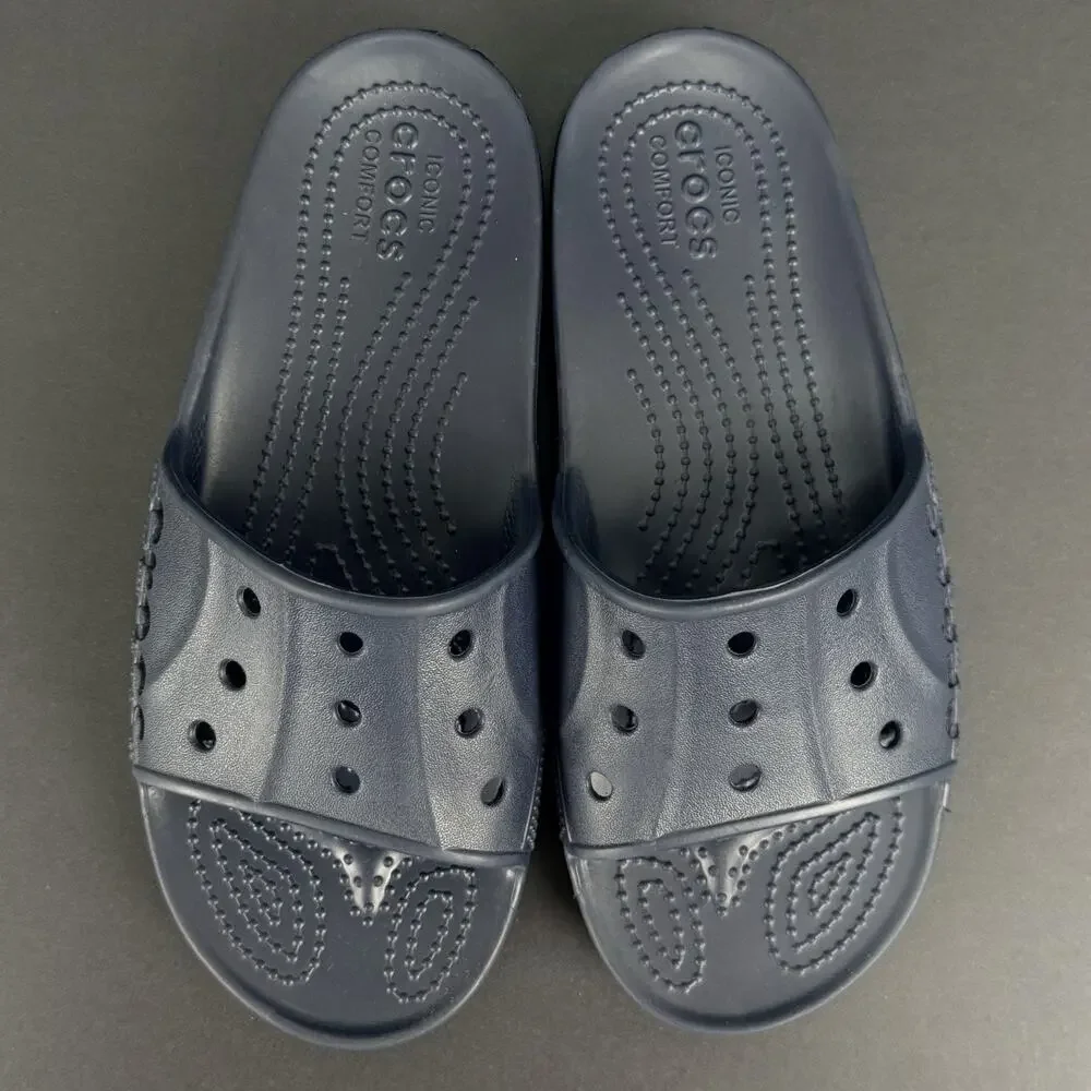 Crocs Baya II Slide Sandals Men’s 5 Women’s 7 Black New Without Box Comfort